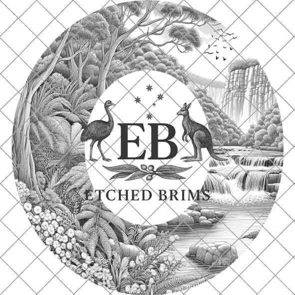 Waterfall 8 Laser Hat Burning Design, Digital Download PNG, Hat Burning Template, Hat Laser Engraving Design Wide Brim Hat Laser File EB112