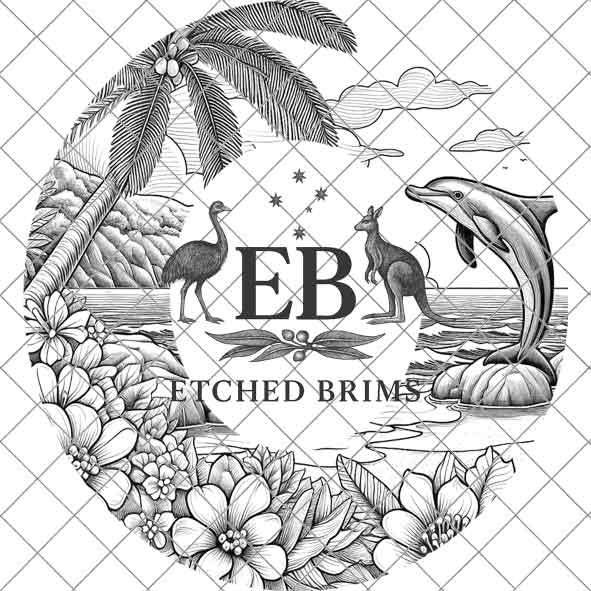 Dolphin 3 Laser Hat Burning Design, Digital Download PNG, Hat Burning Template, Hat Laser Engraving Design, Wide Brim Hat Laser File EB119