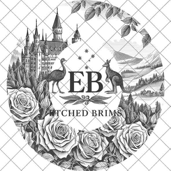 Castle Flowers 1 Hat File, Laser Hat Burning Design, Digital Download PNG, Hat Burning Template, Hat Laser Engraving Design, Hat File EB175