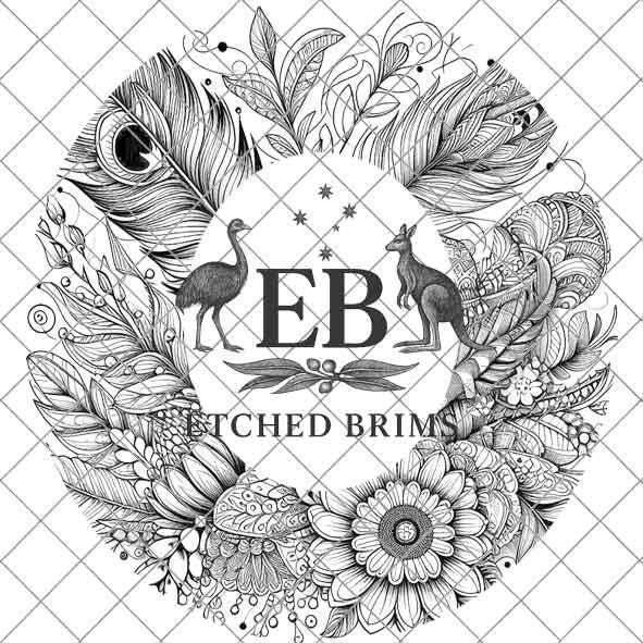 Feathers Flowers 4 Hat File, Laser Hat Burning Design, Digital Download PNG, Hat Burning Template, Hat Laser Engraving Design Hat File EB57