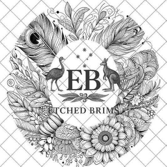 Feathers Flowers 4 Hat File, Laser Hat Burning Design, Digital Download PNG, Hat Burning Template, Hat Laser Engraving Design Hat File EB57