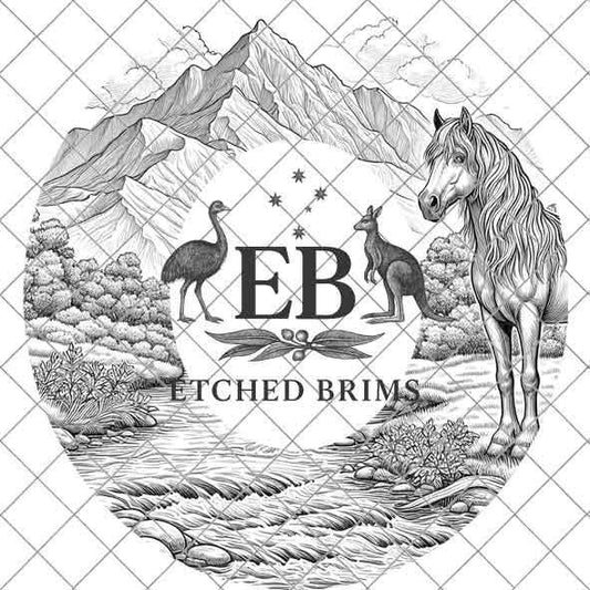 Mountain Horse, Laser Hat Burning Design, Digital Download PNG, Hat Burning Template, Hat Laser Engraving Design, Hat File EB34