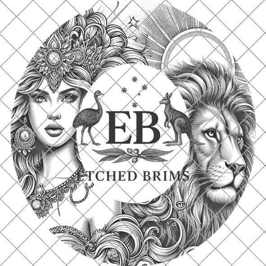 Leo Zodiac Hat Design PNG, Laser Engraving File, Western Boho Digital Download, Hat Engraving Design, Western Hat File, EB307
