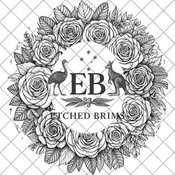 Hat Burning Design, Roses 6 Flowers Hat File, Hat Burning Stencil, PNG & PDF, Hat Burning Template, Laser Engraving Design, Hat File EB206