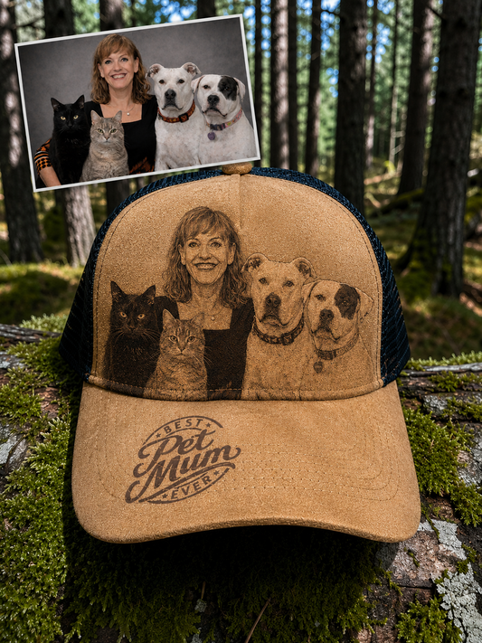 Custom Photo Engraved Trucker Hat / Cap