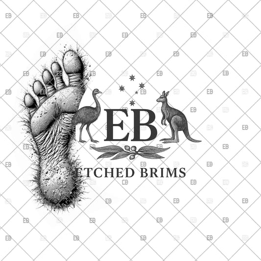 Bigfoot Foot Print, Hat Burning Design | Hat Engraving Design | Hat Burning File | Laser Download, EB1223