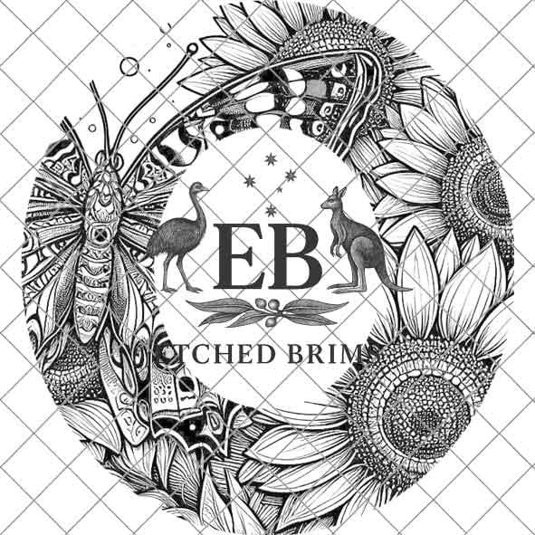 Sunflowers & Butterflies 5, Laser Hat Burning Design, Digital Download PNG, Hat Burning Template, Hat Laser Engraving Design, Hat File EB95