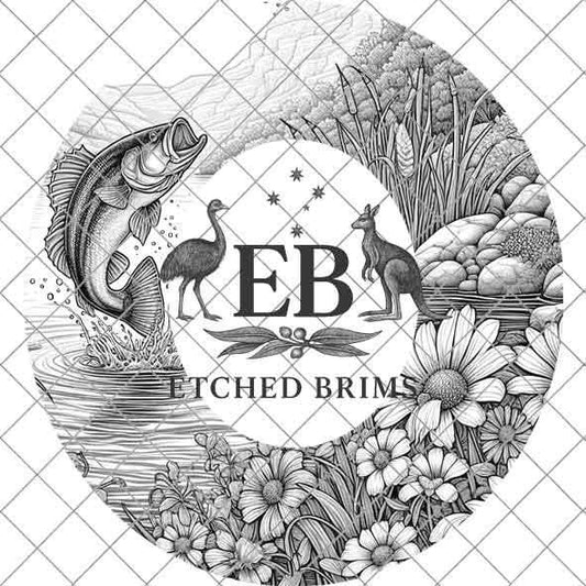 Hat Burning Design, Bass Fish 5, Fishing Digital File, PNG, Hat Burning Template, Cowboy Hat, Laser Engraving, Wide Brim Hat Design EB401