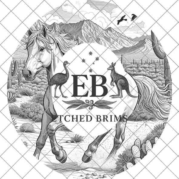 Desert Horse 11, Laser Hat Burning Design, Digital Download PNG, Hat Burning Template, Hat Laser Engraving Design, Hat File EB349