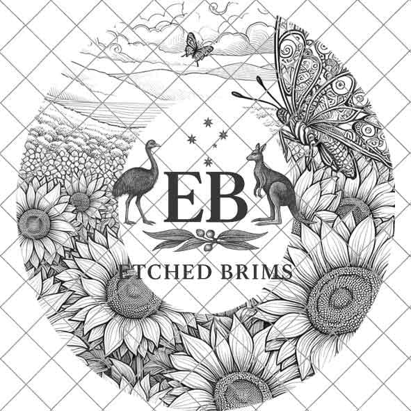 Sunflowers & Butterflies 5, Laser Hat Burning Design, Digital Download PNG, Hat Burning Template, Hat Laser Engraving Design, Hat File EB33