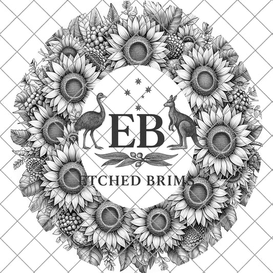 Sunflower Hat Burning Design, Laser Engraving Template for Wide Brim Fedora Hats, EB700