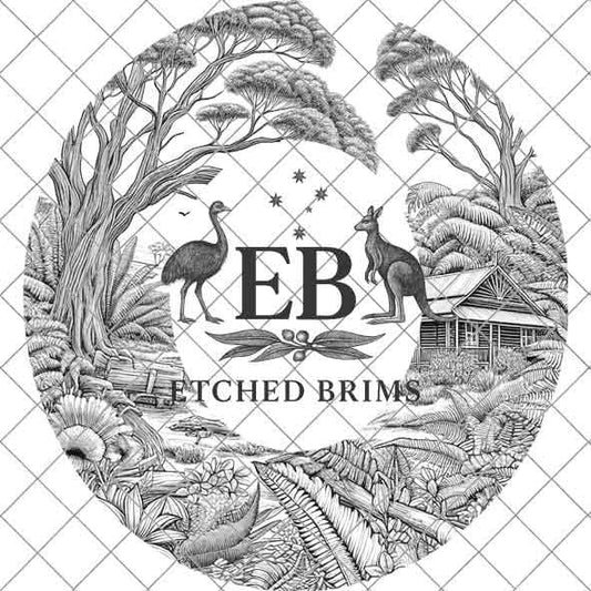 Hat Burning Design, Australian Bush Hut 4, Digital Files PNG & PDF, Hat Burning Template, Laser Engraving Design, Hat Burning Stencil, EB113