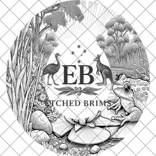 Frog & Flowers 4, Laser Hat Burning Design, Digital Download PNG, Western Hat, Hat Laser Engraving Design, Hat File EB148