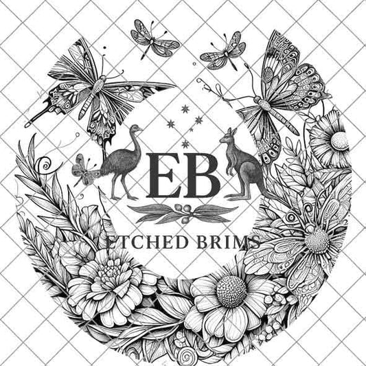 Butterflies 9 Hat File, Laser Hat Burning Design, Digital Download PNG, Hat Burning Template, Hat Laser Engraving Design, Hat File EB81