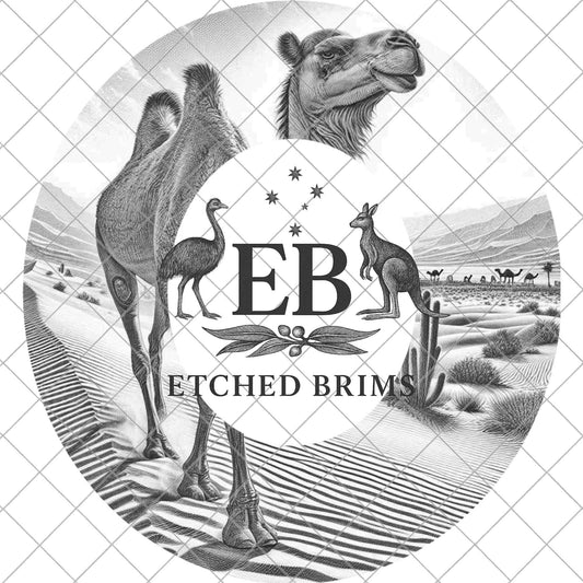 Camel, Hat Burning Design, Western Laser Engraving Template for Wide Brim Fedora, EB853
