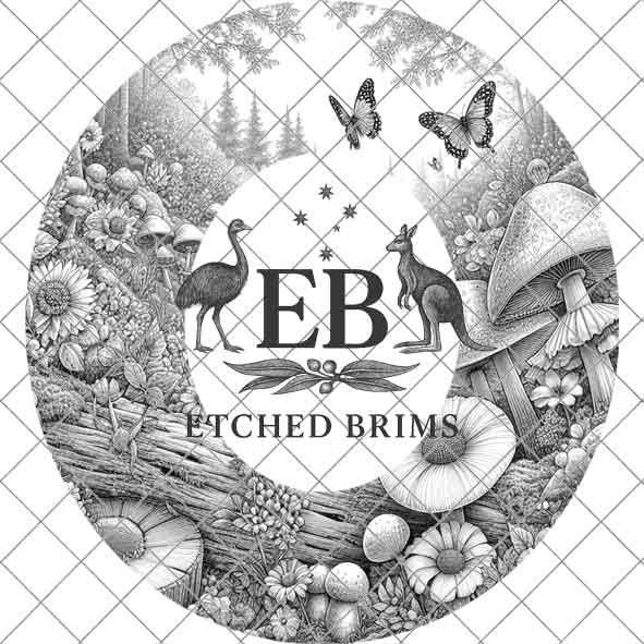 Fairy Garden 5, Laser Burning Design, Digital Download PNG, Hat Burning Template, Hat Laser Engraving Design, Wide Brim Hat Laser File EB165