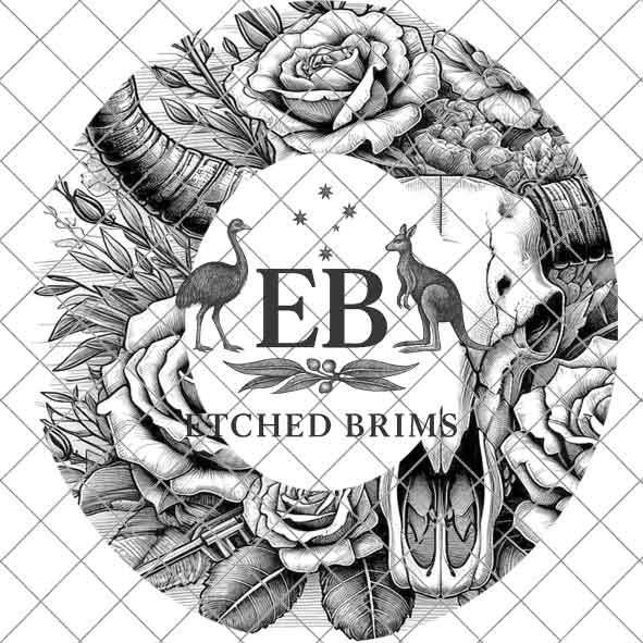 Longhorn Skull and Roses – Western Brim PNG Template – Digital Laser Burn Design for Wide Brim Faux Suede Hats - Laser Hat Burning File EB16