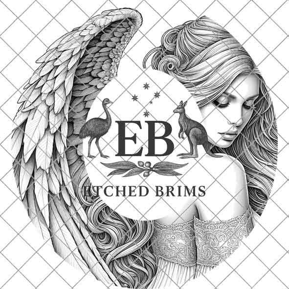 Angel 4, Wings, Laser Hat Burning Design, Digital Download PNG, Hat Burning Template, Hat Laser Engraving Design Wide Brim Hat File EB190