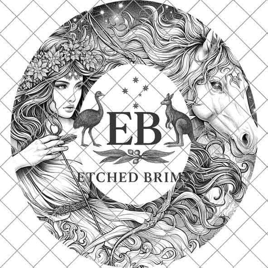 Sagittarius Zodiac Hat Design PNG, Laser Engraving File, Western Boho Digital Download, Hat Engraving Design, Western Hat File, EB310