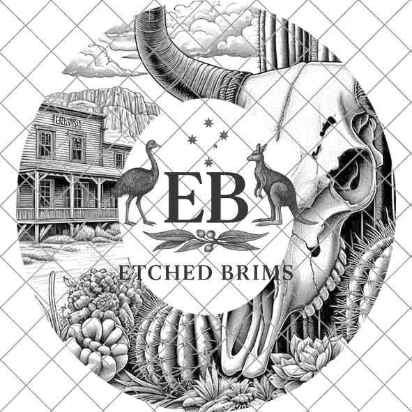 Longhorn Skull Western 7, Western Brim PNG Template, Digital Laser Burn Design for Wide Brim Faux Suede Hats, Laser Hat Burning File EB200