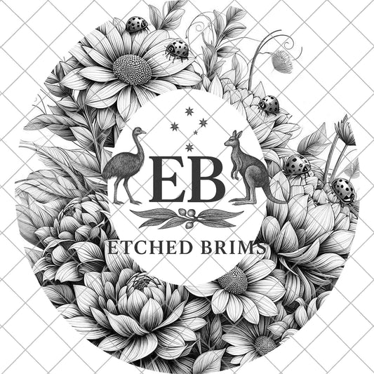 Ladybird Hat Burning Design, Garden Flowers, Wide Brim Laser Design, Digital Download PNG, EB1004