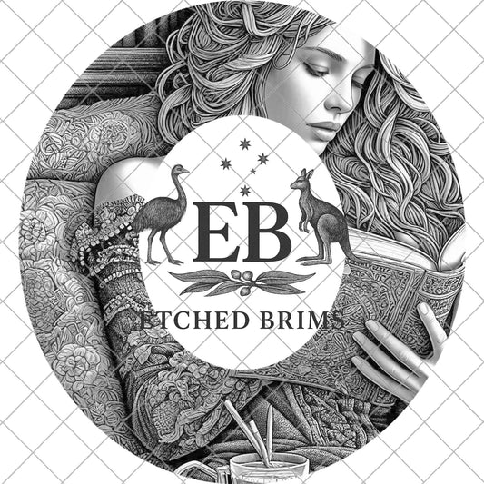 Book Lover, Hat Burning Design, Laser Engraving Template, Wide Brim Fedora, EB997