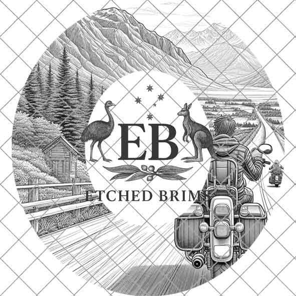 Motorbike 5, Motorcycle Riding, Western Hat Engraving, Faux Suede Wide Brim Hat, Laser Burned Brim, Boho Cowboy Style, Laser File EB275