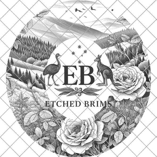 Wild Roses Hat File 4, Flowers, Laser Hat Burning Design, Digital Download PNG, Western Hat, Hat Laser Engraving Design, Hat File EB143