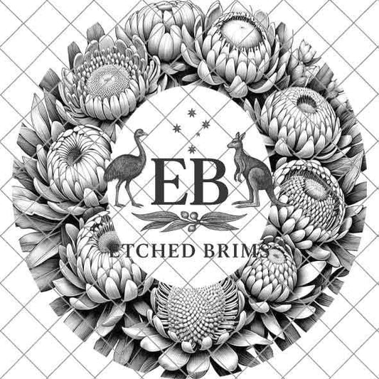 Australian Native Waratah Flowers 1 Hat File, Hat Burning Design, Hat Burning Template, Hat Laser Engraving Design, Hat File EB262