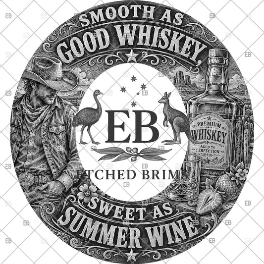 Cowboy Whiskey, Hat Burning Template, Wide Brim Laser Hat Engraving Design, Printable Stencil, EB1372