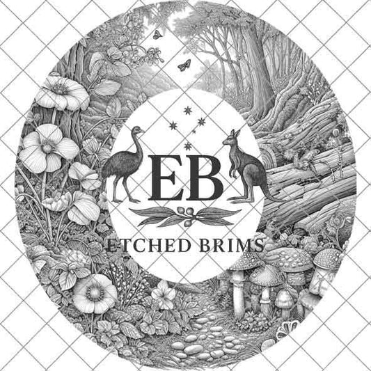 Fairy Garden 1, Laser Burning Design, Digital Download PNG, Hat Burning Template, Hat Laser Engraving Design, Wide Brim Hat Laser File EB162