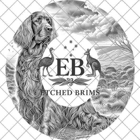 Irish Setter Dog 7 Hat Burning Design for Wide Brim Fedora Hats, PDF Hand Burning Stencil, Digital Laser PNG File, Cowboy Hat File, EB663