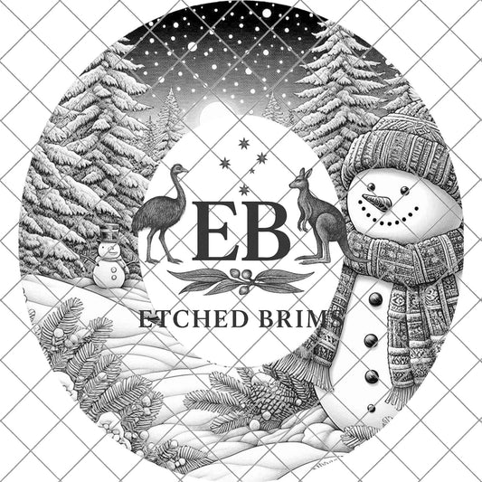 Snowman Hat Burning Design, Winter Laser Engraving Template for Wide Brim Fedora, EB695