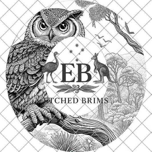 Owl Laser Hat Burning Design, Digital Download PNG, Hat Burning Template, Hat Laser Engraving Design, Wide Brim Hat Laser File, EB01