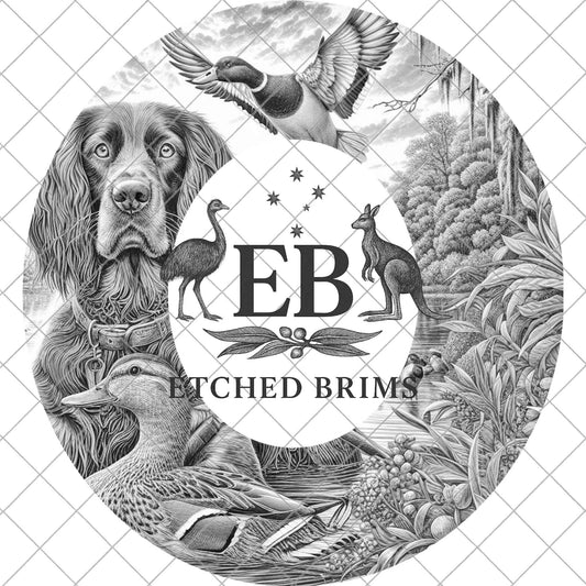 Hat Burning Design, Boykin Spaniel Dog, Duck Hunting, Laser Engraving Template, PNG, Digital File for Burning Hats, EB969