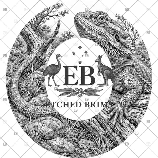 Bearded Dragon Hat Burning Design, Laser Engraving File for Wide Brim Fedora Hat. EB1317