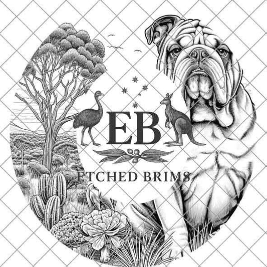 Bulldog Hat Engraving Template - PNG for Laser Hat Burning, Western Brim Design, Farm Dog Outline, Digital File for Hat Brim Burning – EB383