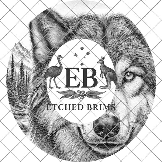 Wolf Hat Engraving Template, Wide Brim Hat Pattern, Templates Hat Burning Design, PNG, EB800