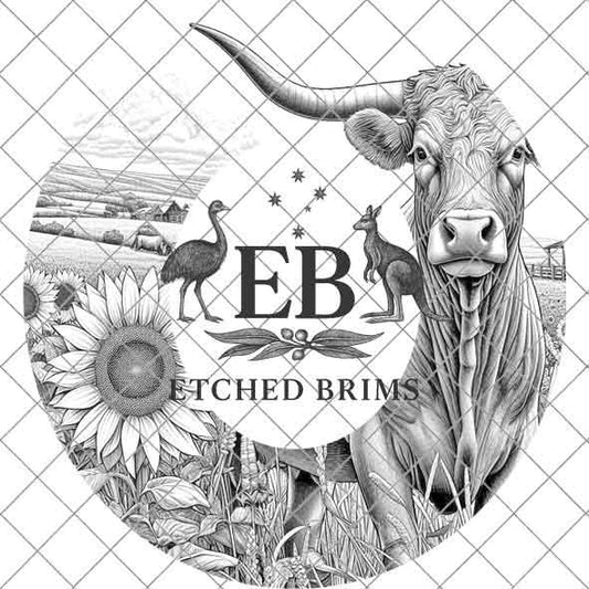 Longhorn #13 Laser Hat Burning Design, Digital Download PNG, Hat Burning Template, Hat Laser Engraving Design, Wide Brim Hat Laser File EB61