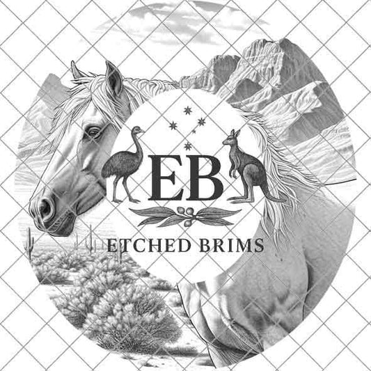 Desert Horse 4, Laser Hat Burning Design, Digital Download PNG, Hat Burning Template, Hat Laser Engraving Design, Hat File EB346