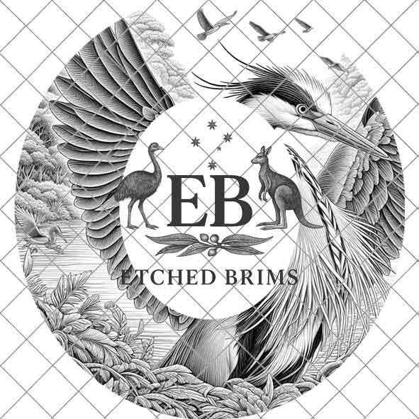 Heron 12 Hat File, Hat Burning Design, Digital Download PNG, Hat Burning Template, Hat Laser Engraving Design, Bird Design, Hat File EB321