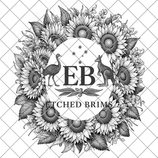 Sunflower Hat Burning Design, Laser Engraving Template for Wide Brim Fedora Hats, EB697