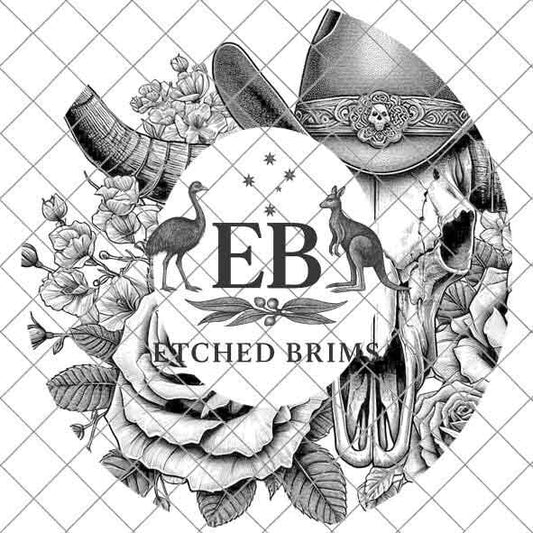 Longhorn Skull #2 Laser Hat Burning Design, Digital Download PNG, Hat Burning Template, Hat Laser Engraving Design, Wide Brim Hat File, EB55