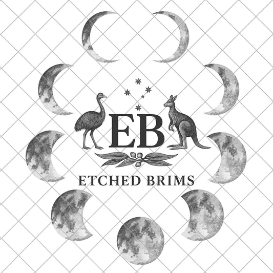 Moon Phases, Hat Burning Design, Wide Brim Hat Template, Pyrography Hat Design, Laser Hat Burning Design, EB845