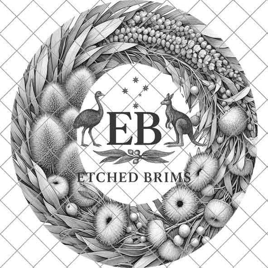 Australian Native Wattle Flowers 1 Hat File, Hat Burning Design, Hat Burning Template, Hat Laser Engraving Design, Hat File EB263