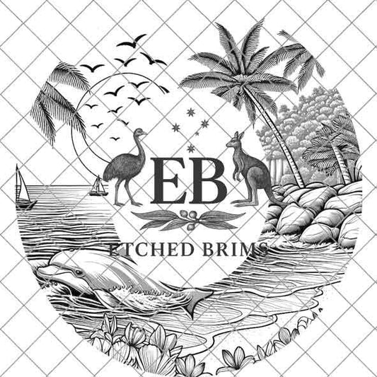 Dolphin 1 Laser Hat Burning Design, Digital Download PNG, Hat Burning Template, Hat Laser Engraving Design, Wide Brim Hat Laser File EB117