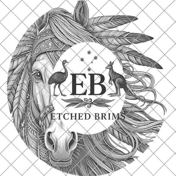 Indian Horse & Feathers 6, Laser Hat Burning Design, Digital Download PNG, Hat Burning Template, Hat Laser Engraving Design, Hat File EB103