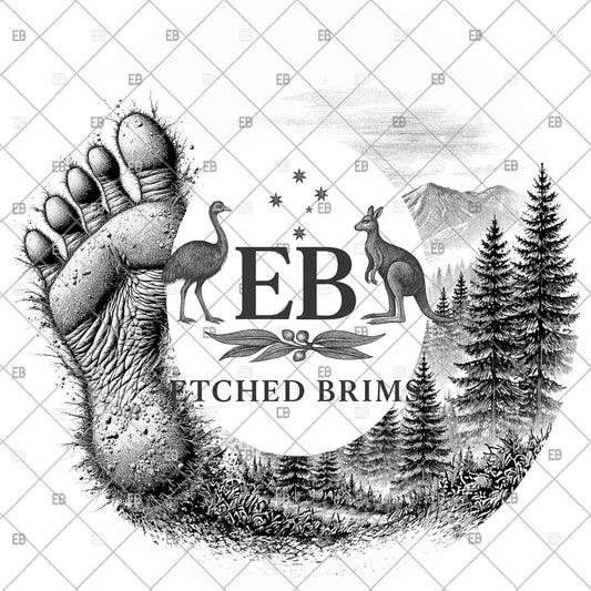 Bigfoot Foot Print, Hat Burning Design | Sasquatch Hat Engraving Design | Hat Burning File | Laser Download, EB1223A