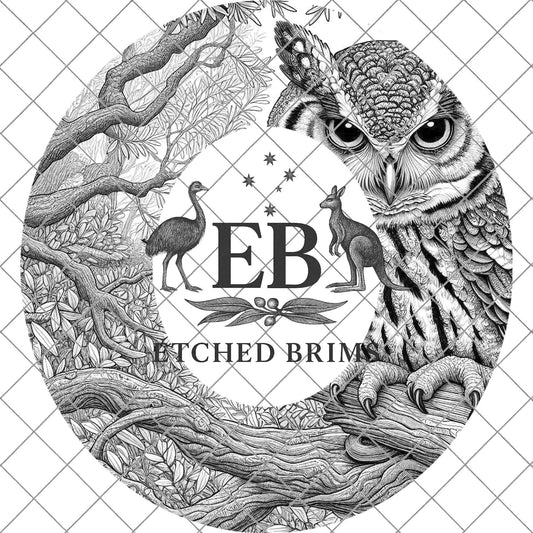 Owl 3 Laser Hat Burning Design, Digital Download PNG, Hat Burning Template, Hat Laser Engraving Design, Wide Brim Hat Laser File, EB627