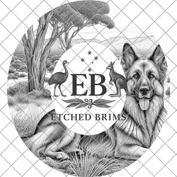 Hat Burning Design, German Shepherd Dog, Cowboy Western Hat, PNG PDF, Stencils for Hats, Hat Engraving Template, Engraving Pattern, EB387